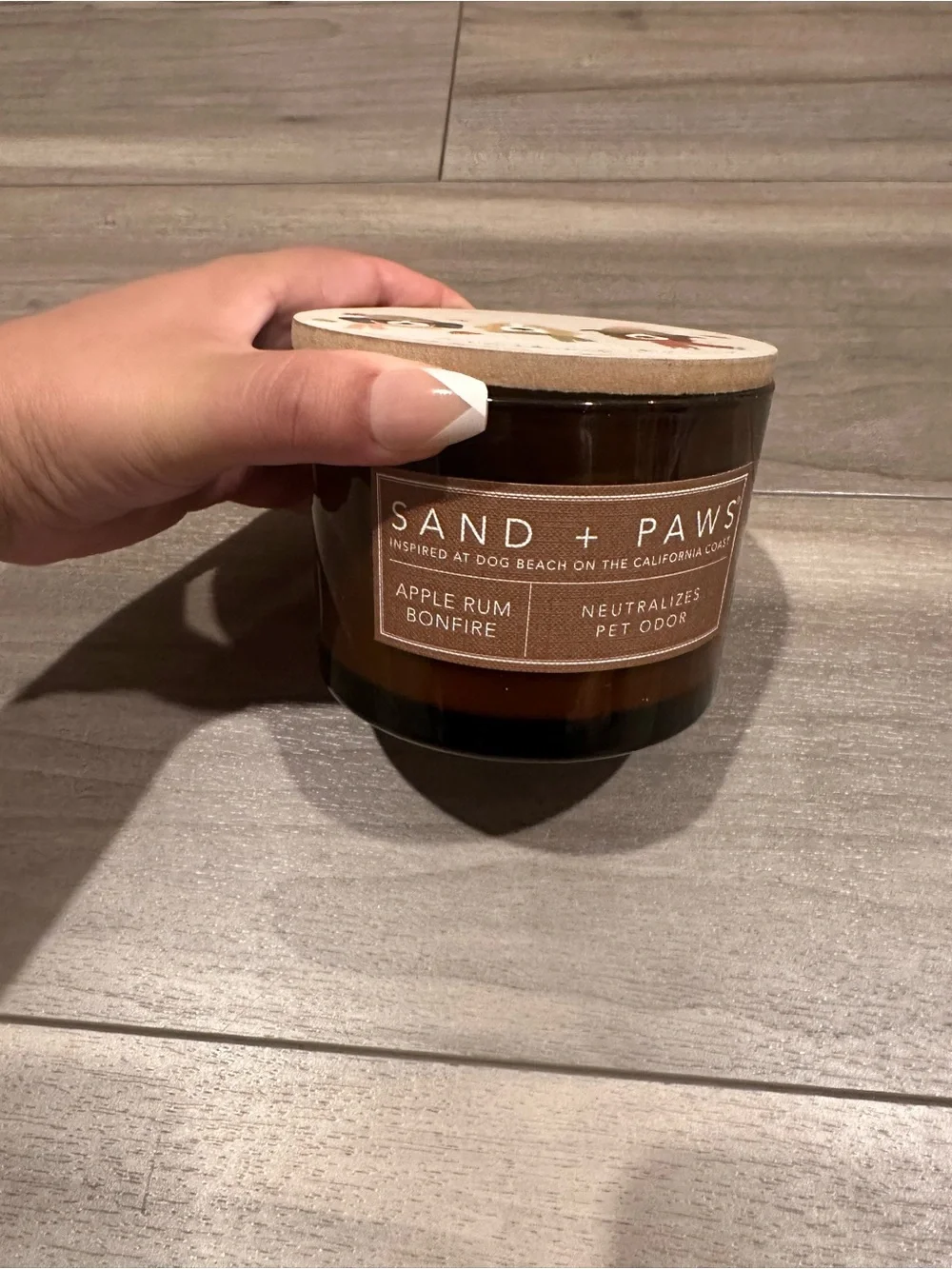 Apple Rum Bonfire Scented Candle — Amber sand and paws 🐾